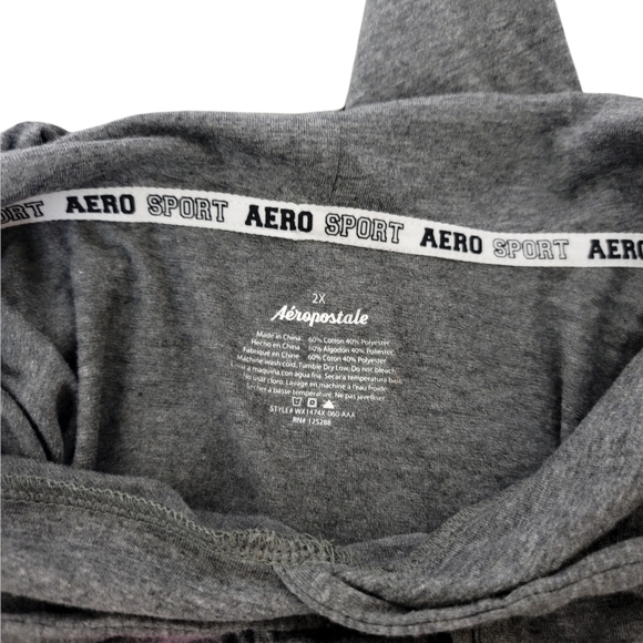 NWT Aeropostale Sport Hooded Tank Gray/Pink 2X - Picture 5 of 6